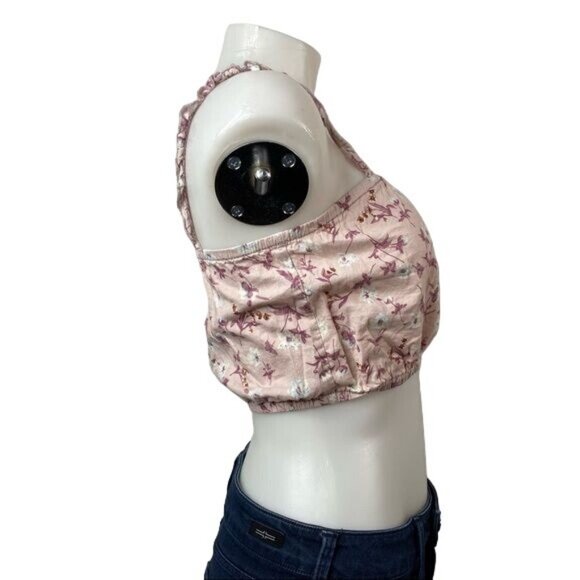 Ivy & Main Floral Tube Tank Pink Lavender Crop Tank Top Size XS& - Picture 6 of 7